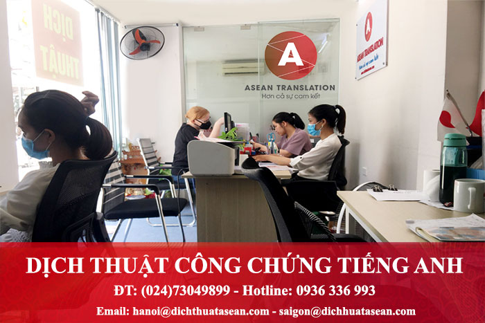 dịch thuật công chứng tiếng Anh