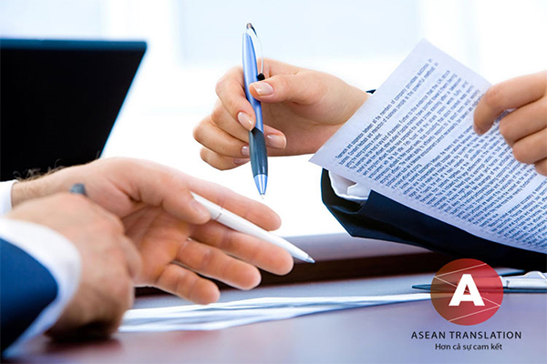 Dịch thuật ASEAN nhận dịch thuật công chứng các loại hồ sơ, giấy tờ