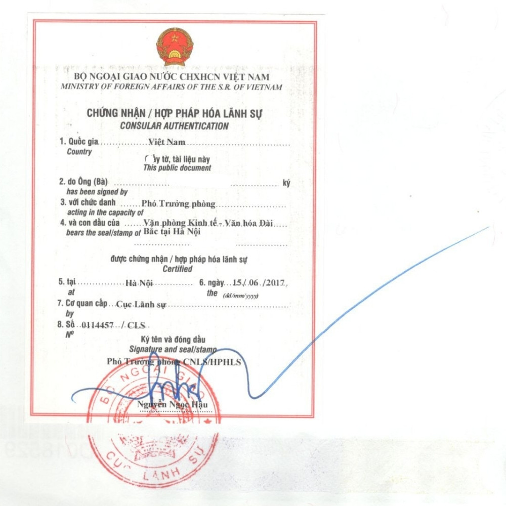 Hợp Pháp Hóa Lãnh Sự Đài Loan – Dịch Thuật Asean 3 Chứng nhận hợp pháp hóa lãnh sự