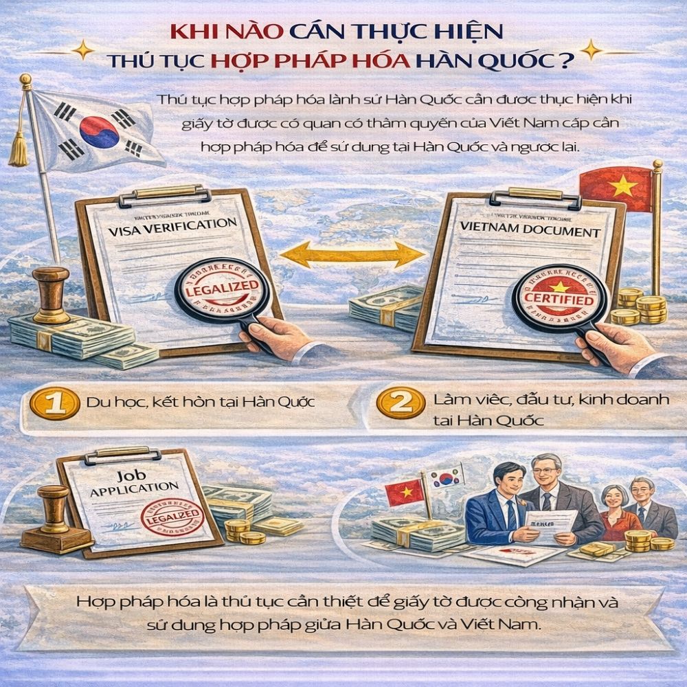 Hồ sơ cần chuẩn bị khi làm thủ tục hợp pháp hóa lãnh sự Hàn Quốc.