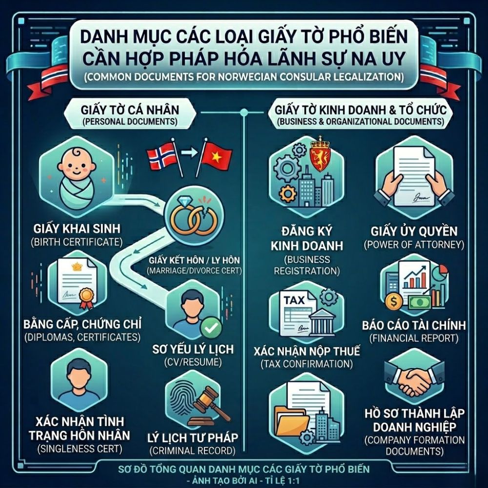 Tem chứng nhận lãnh sự – Bước quan trọng nhất để giấy tờ Việt Nam có giá trị tại Na Uy.
