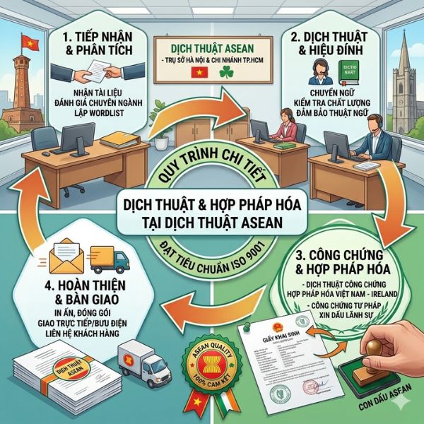 Các loại giấy tờ cá nhân cần thiết để thực hiện thủ tục hợp pháp hóa lãnh sự Ireland cho mục đích định cư.