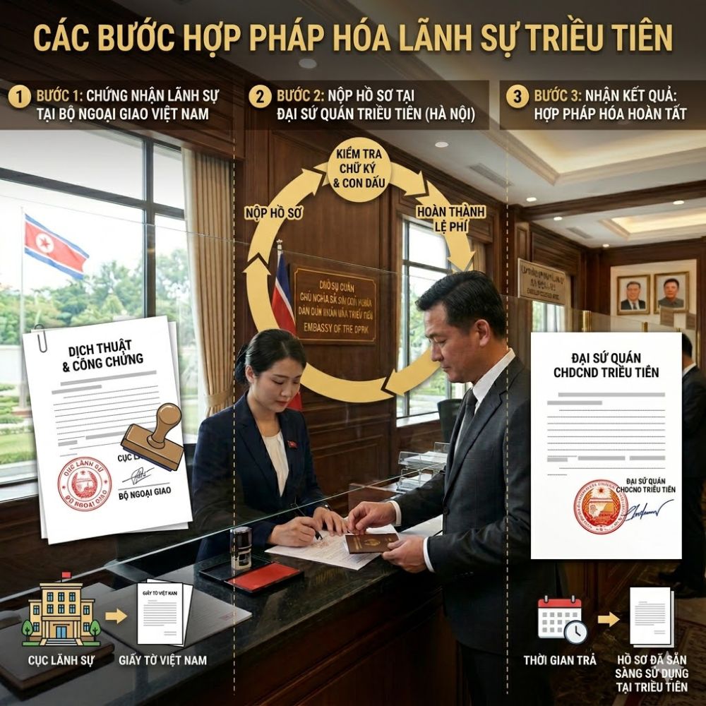  Hợp Pháp Hóa Lãnh Sự Triều Tiên