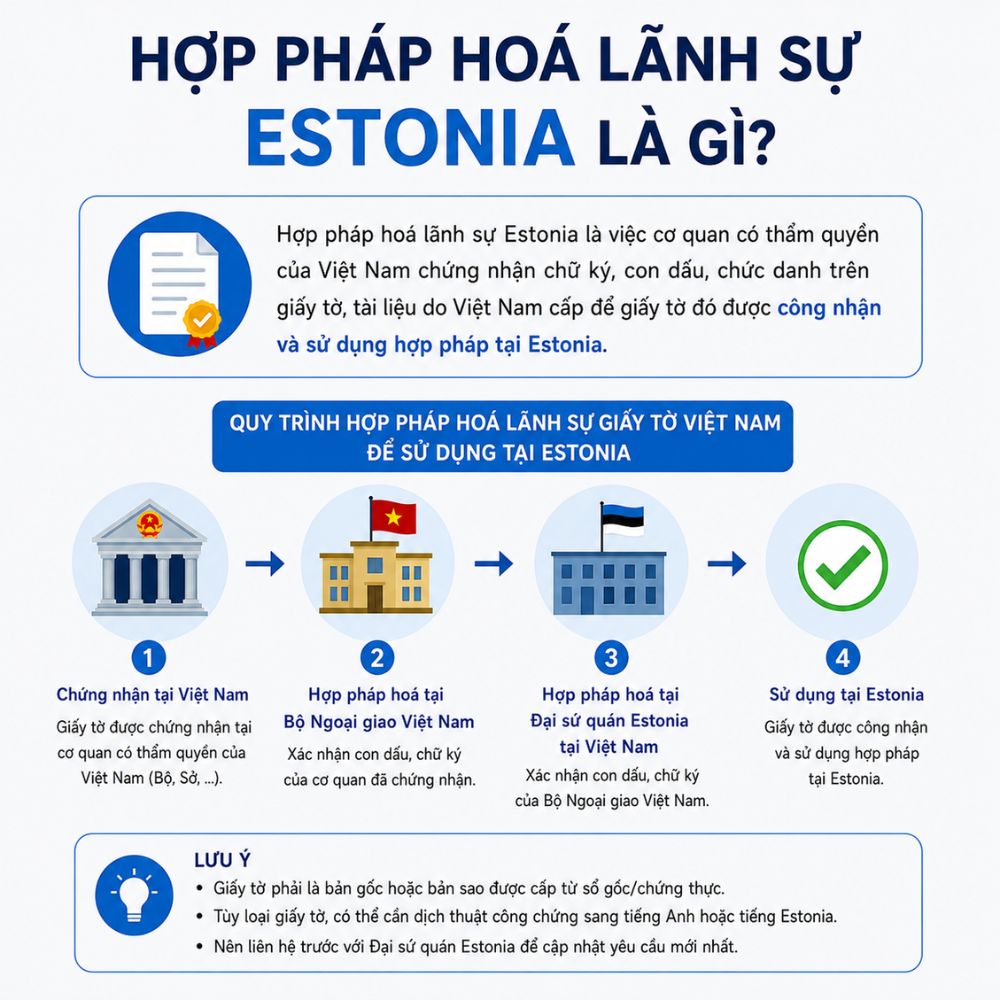 Chuẩn bị hồ sơ đầy đủ để thực hiện hợp pháp hoá lãnh sự Estonia nhanh chóng