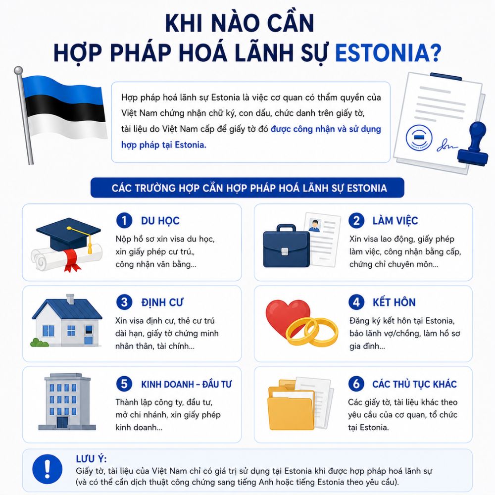 Quy trình xử lý hợp pháp hoá lãnh sự Estonia tại văn phòng chuyên nghiệp