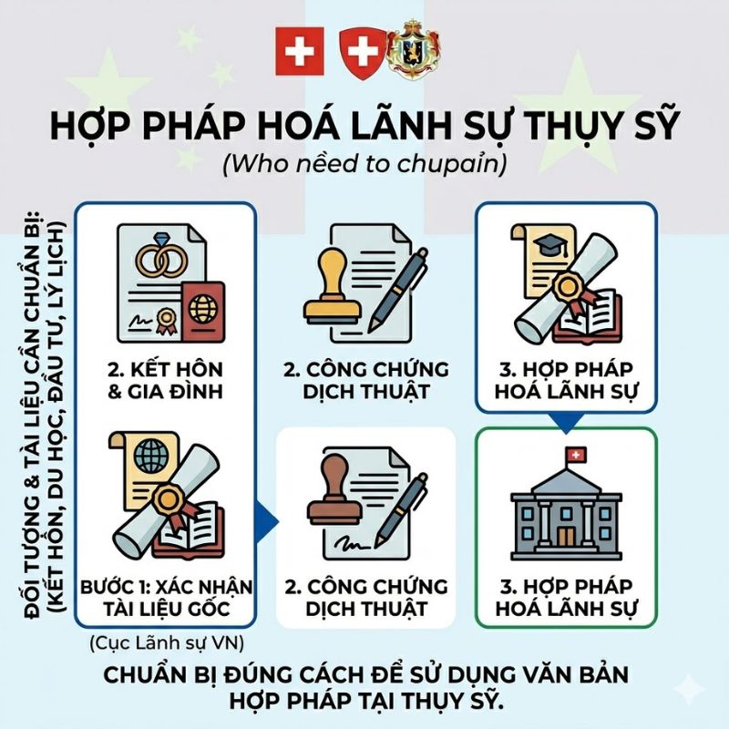 Hợp pháp hoá lãnh sự Switzerland: Kinh nghiệm thực tế và quy trình mới nhất 1 Kiểm tra giấy tờ kỹ lưỡng khi hợp pháp hoá lãnh sự Switzerland