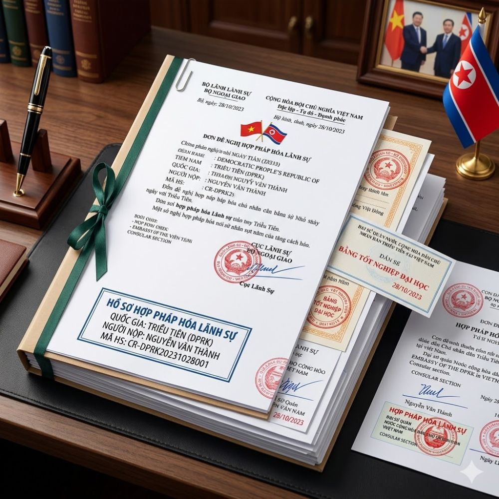  Hợp Pháp Hóa Lãnh Sự Triều Tiên 