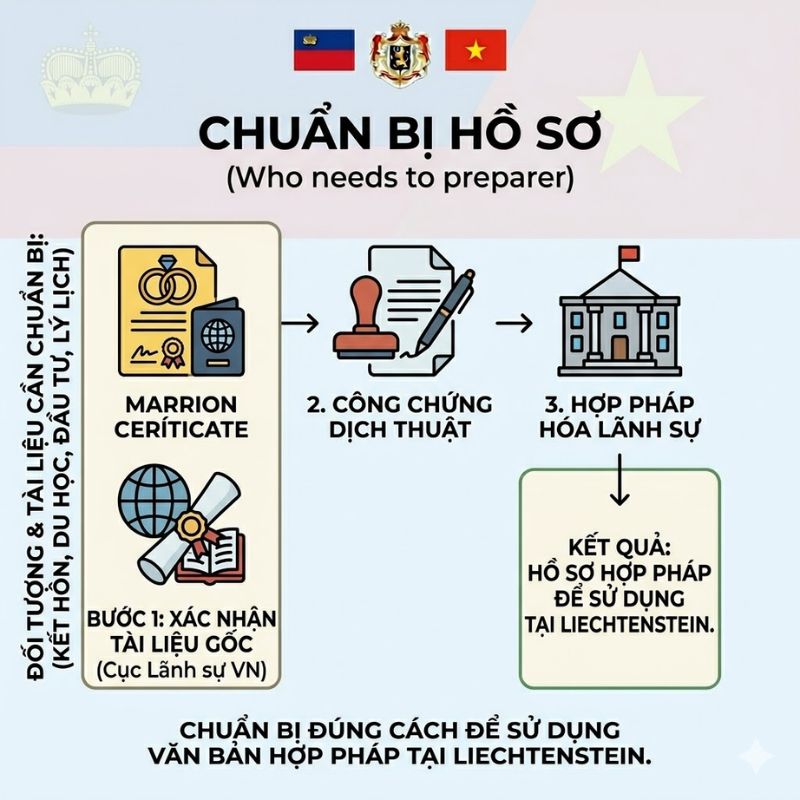 Hồ sơ cá nhân cần thiết để hợp pháp hoá lãnh sự Liechtenstein