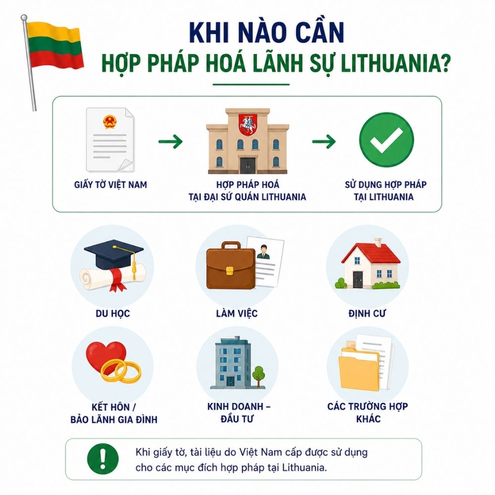 Hợp pháp hoá lãnh sự Lithuania: Thủ tục, hồ sơ và quy trình chi tiết mới nhất 2026 2 Quy trình xử lý hợp pháp hoá lãnh sự Lithuania tại văn phòng chuyên nghiệp
