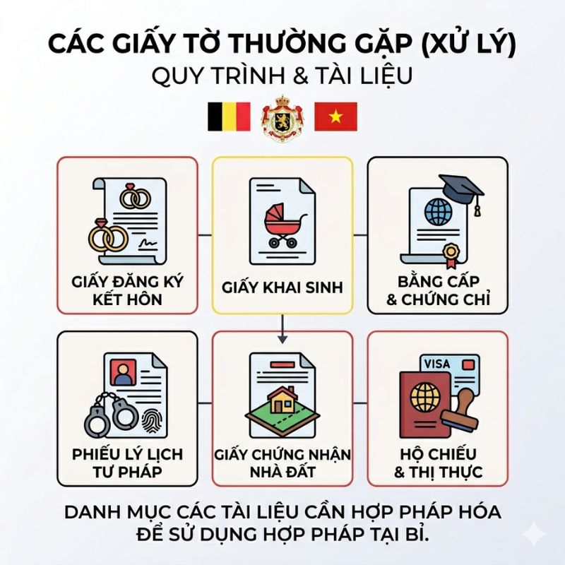 Hợp pháp hoá lãnh sự Bỉ: Quy trình thực tế và những lưu ý quan trọng 3 Thủ tục hợp pháp hoá lãnh sự Bỉ cho hồ sơ kết hôn