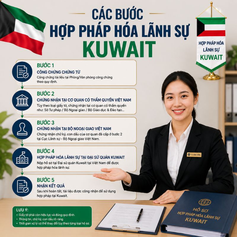 HỢP PHÁP HÓA LÃNH SỰ KUWAIT